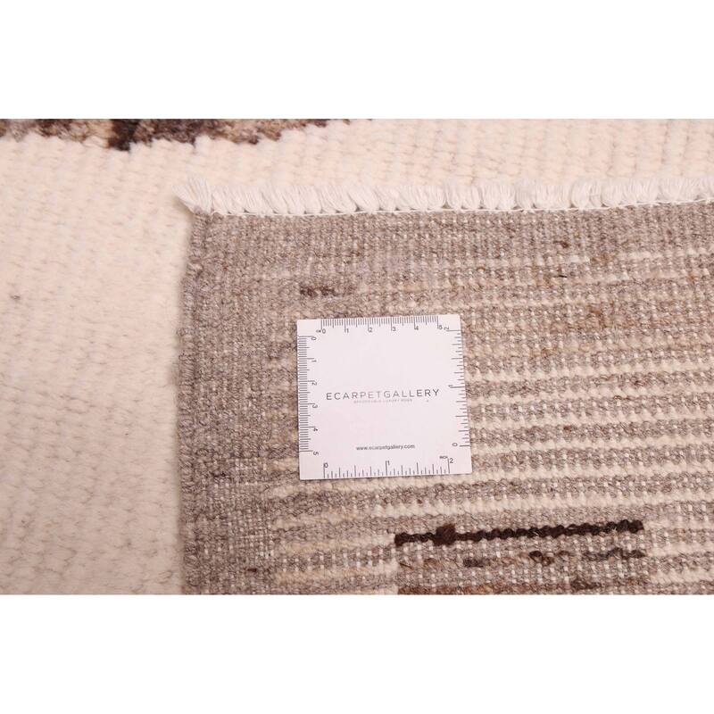 ECARPETGALLERY Hand-knotted Pak Finest Marrakesh Cream Wool Rug - 8'10 x 12'3