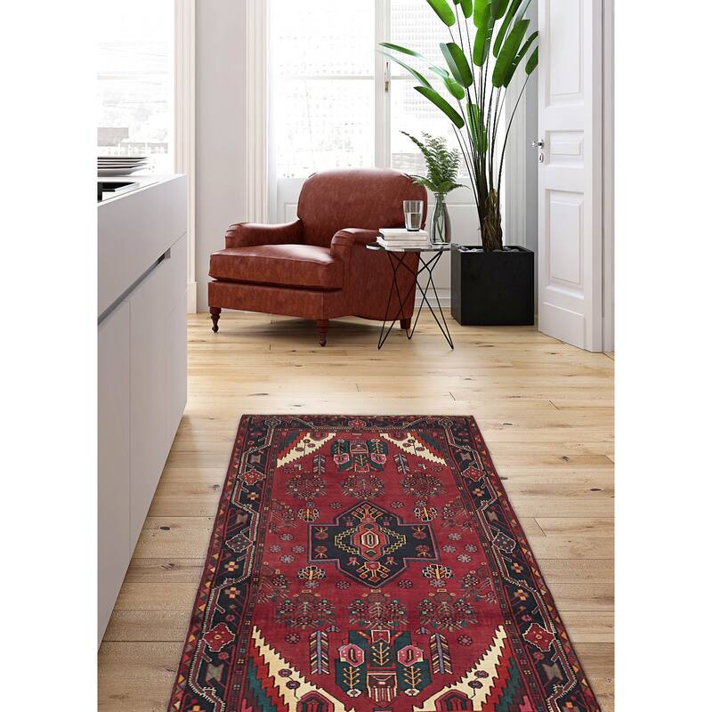 ECARPETGALLERY Hand-knotted Anadol Red Wool Rug - 3'11 x 7'5