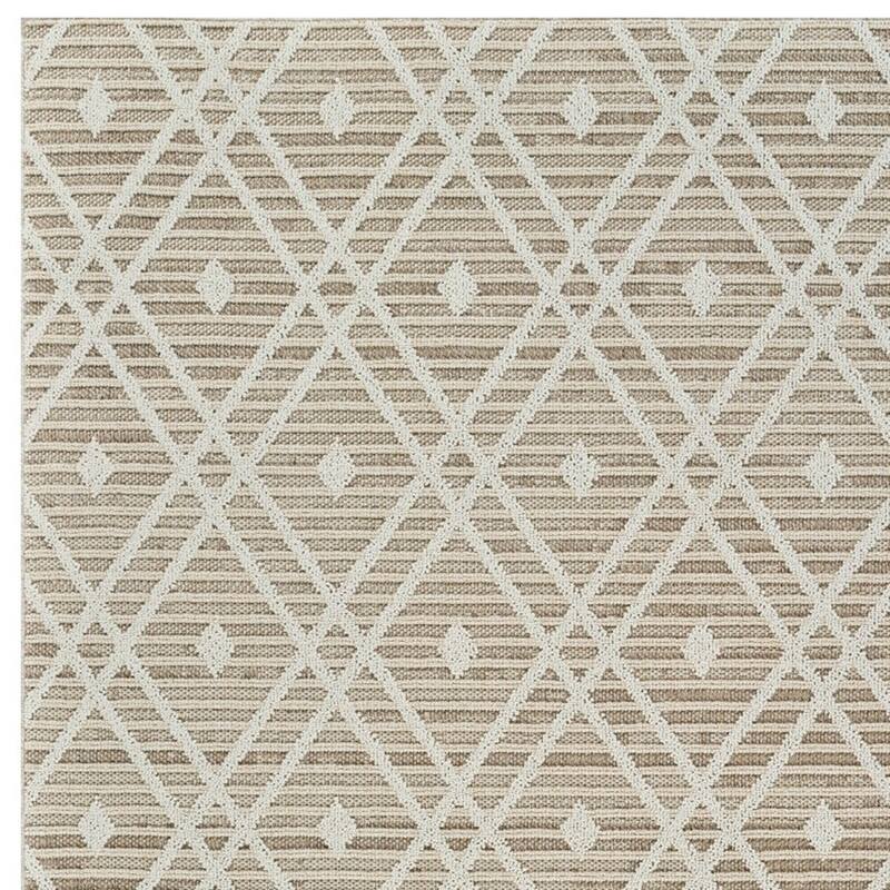 Mone Abstract Shapes Weather Resistant Sleek Contemporary Outdoor Rug