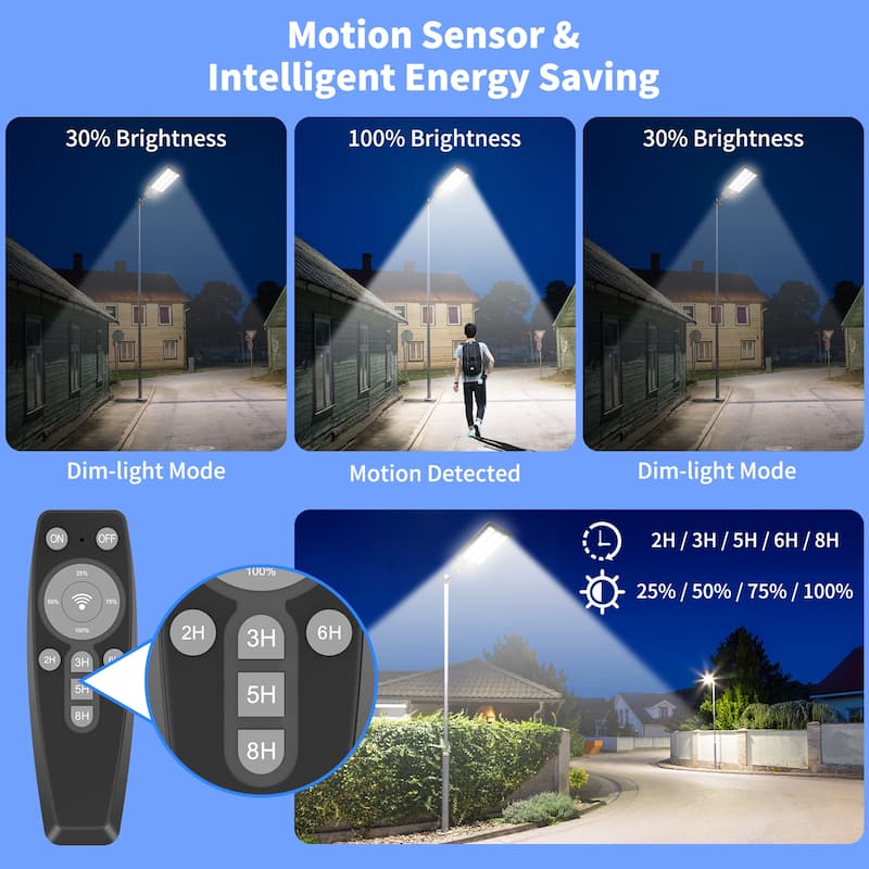 Solar Street Light 480000LM LED Solar Flood Lights Outdoor with Remote Control - 4800W