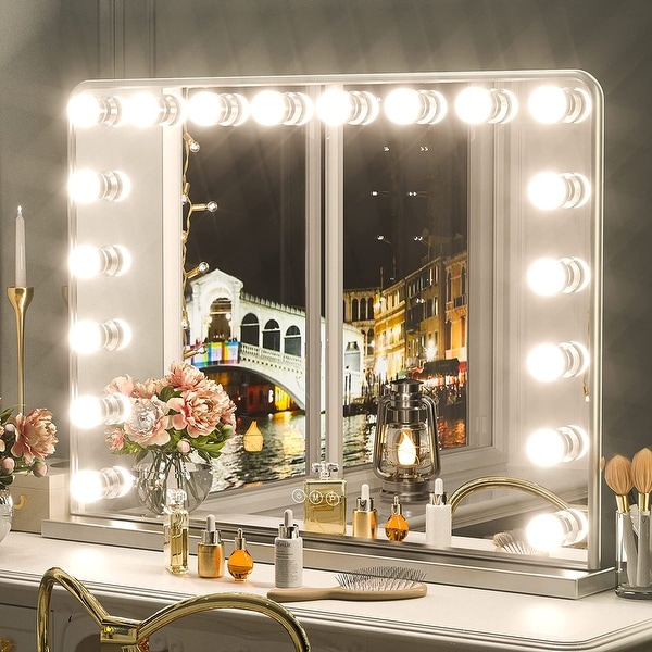 Hollywood Makeup Vanity Mirror with Replaceable LED Bulbs USB Charging Port 10X Magnification Tabletop Wall Mounted On Sale Bed Bath Beyond 35756031