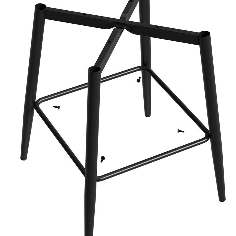 Bar Chairs Set of 2 Piece Set, 360 ° Swivel Bar Chair with Leather Cushions and Iron Brackets Counter Height Bar Chairs