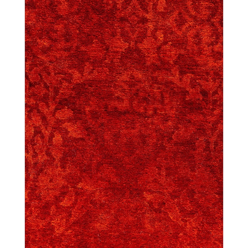 Overdyed, One-of-a-Kind Hand-Knotted Area Rug - Orange - 2' 7" x 7' 8"