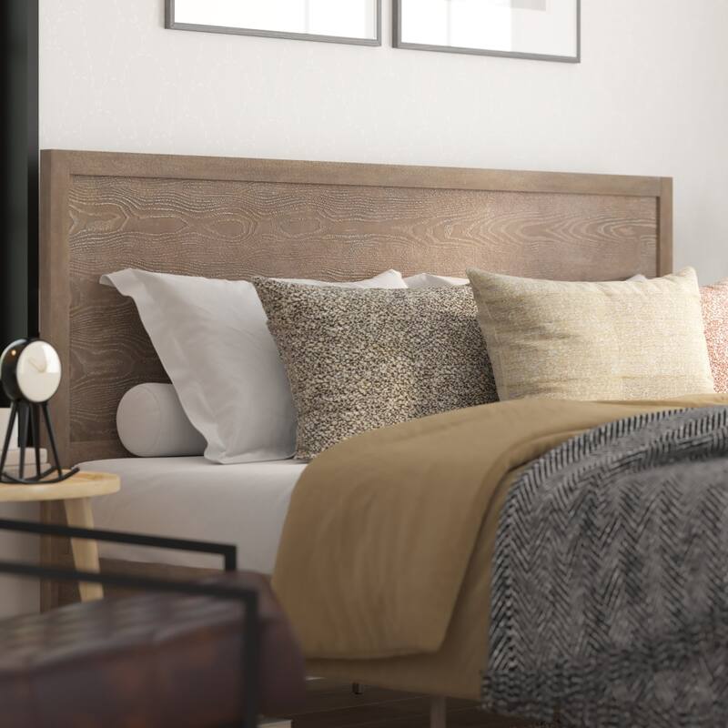 Solid Wood Platform Bed with Headboard and Wooden Slats