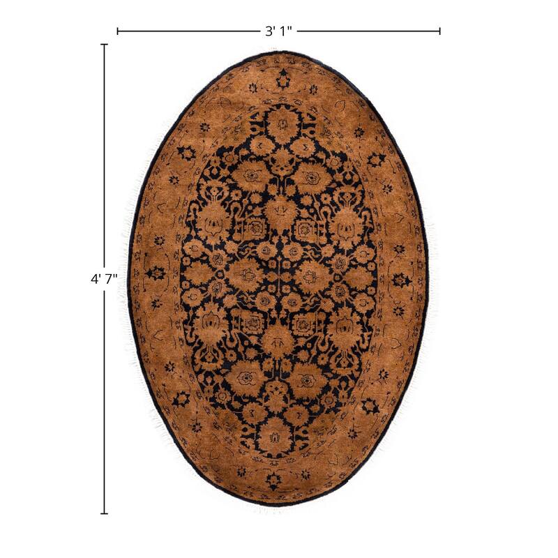 Overdyed One-of-a-Kind Hand-Knotted Area Rug - Brown - 3' 1" x 4' 7"