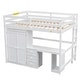 preview thumbnail 12 of 33, Full Size Twin Size Pine Wood Loft Bed with Wardrobe, Desk and Storage Drawers for Bedroom