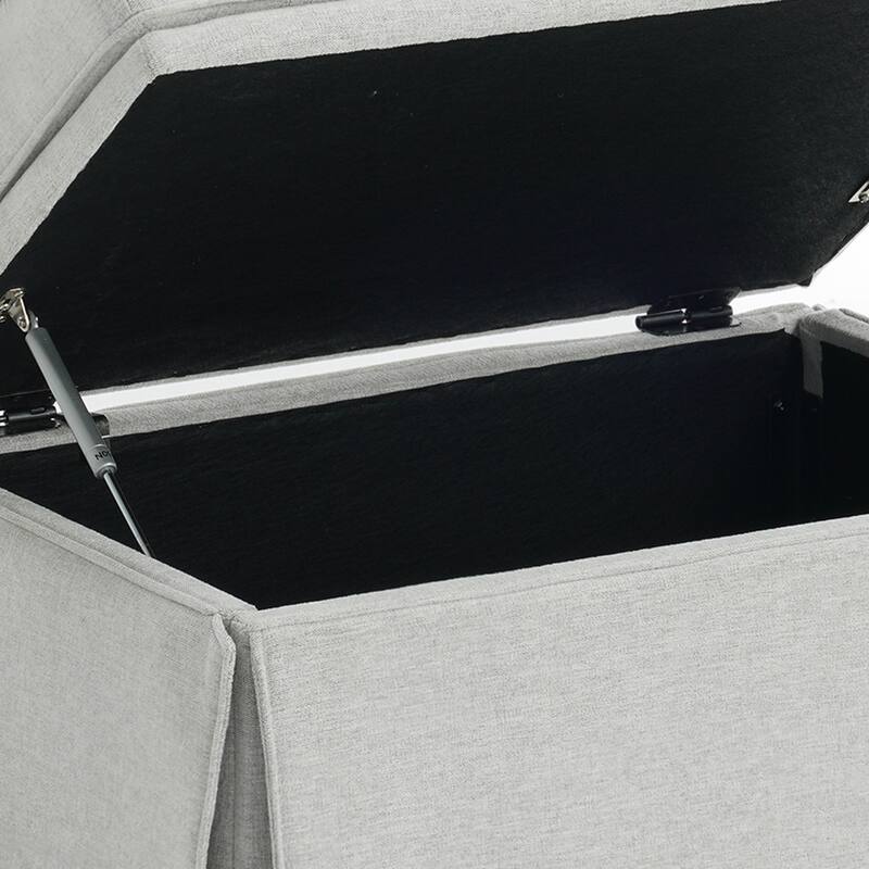 Modern Chenille Swivel Armchair and Storage Ottoman