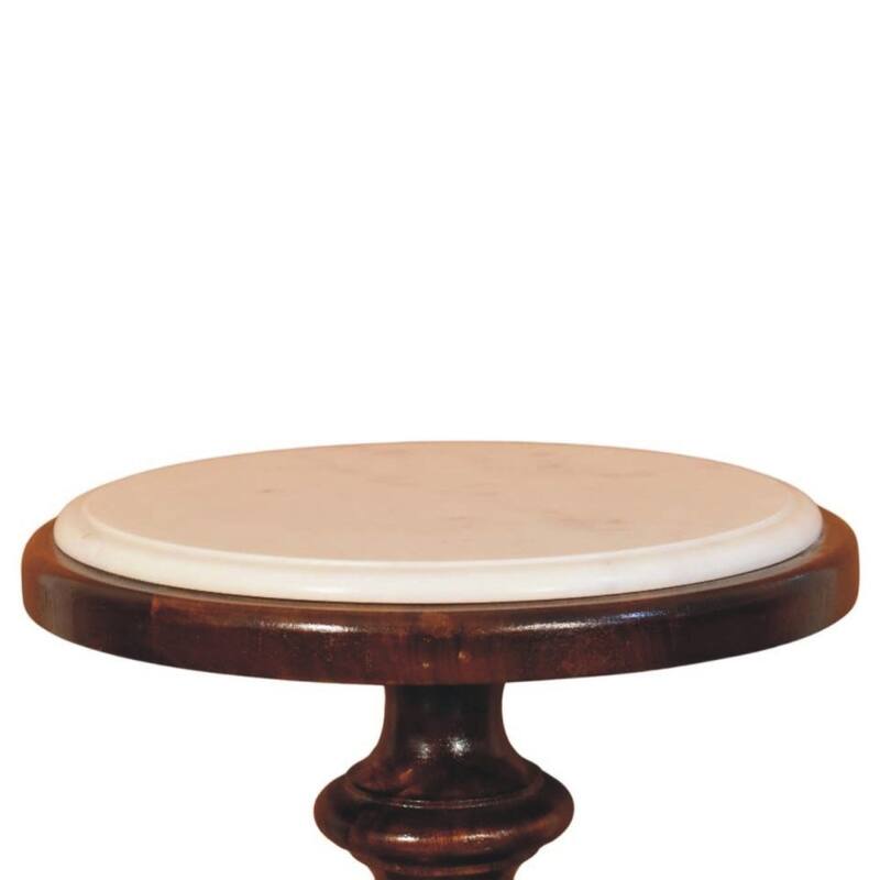 Artisan Furniture Solid Wood Belmont Marble-Top Side Table
