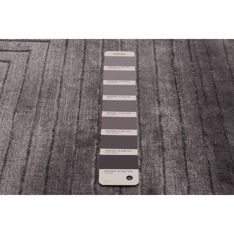 ECARPETGALLERY Hand Loomed Kashkuli Gabbeh Grey Viscose Rug - 5'7 x 7'10