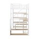 preview thumbnail 11 of 10, Twin Size Metal Loft Bed with Desk and Shelves, Space-Saving Design, White