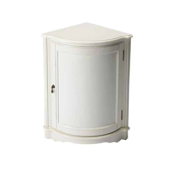Shop Traditional Quarter Round Wooden Cottage White Corner Cabinet