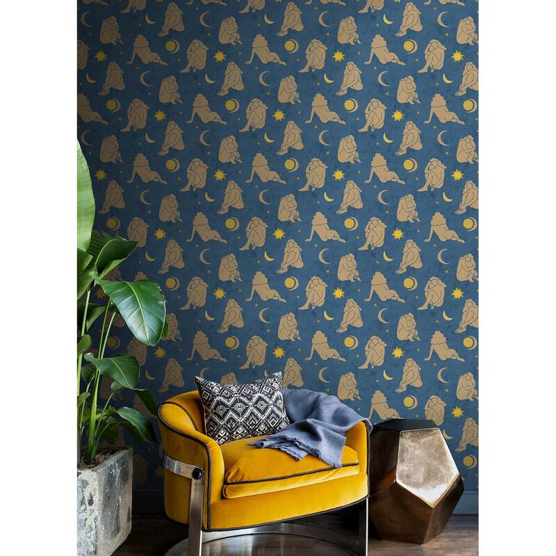 Alja Horvat Dark Blue Nudes Peel & Stick Wallpaper