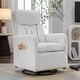 preview thumbnail 15 of 33, Fabric Swivel Gilder Chair With Pocket White