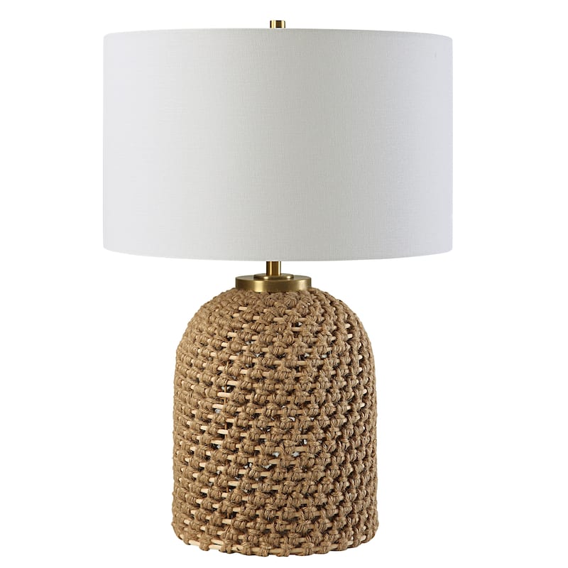 Uttermost Kendari Rope & Rattan Table Lamp - 25"H,   Shade 10"H x 17"Dia.
