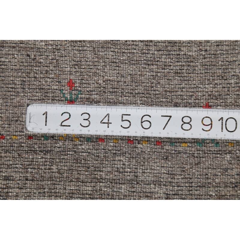 Tribal Gabbeh Indian Rug Hand-Knotted Wool Carpet - 9'1"x 11'6"