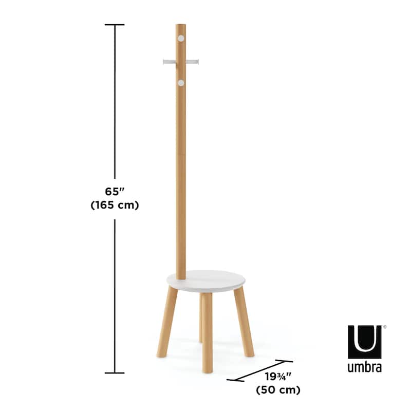 Umbra 1014257 Pillar 20 x 65" MDF and Steel Coat Rack with Storage