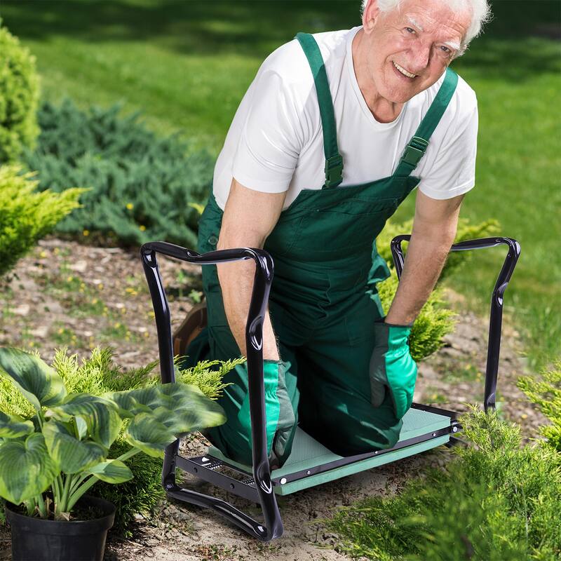 Outsunny Foldable Garden Kneeler and Seat with Soft Foam Padding