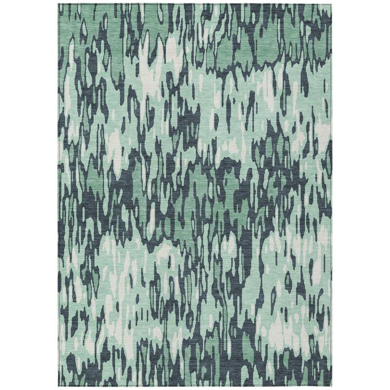 HomeRoots Striped Transitional Rectangle Outdoor Rug