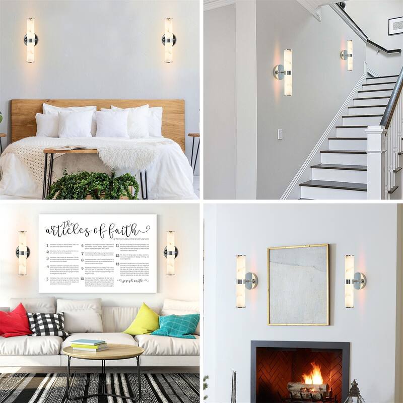 Set of 2 Resin Imitation Marble Texture Wall Light