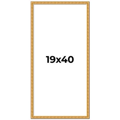 19x40 Frame Gold Real Wood Picture Frame Width 1 inches | Interior