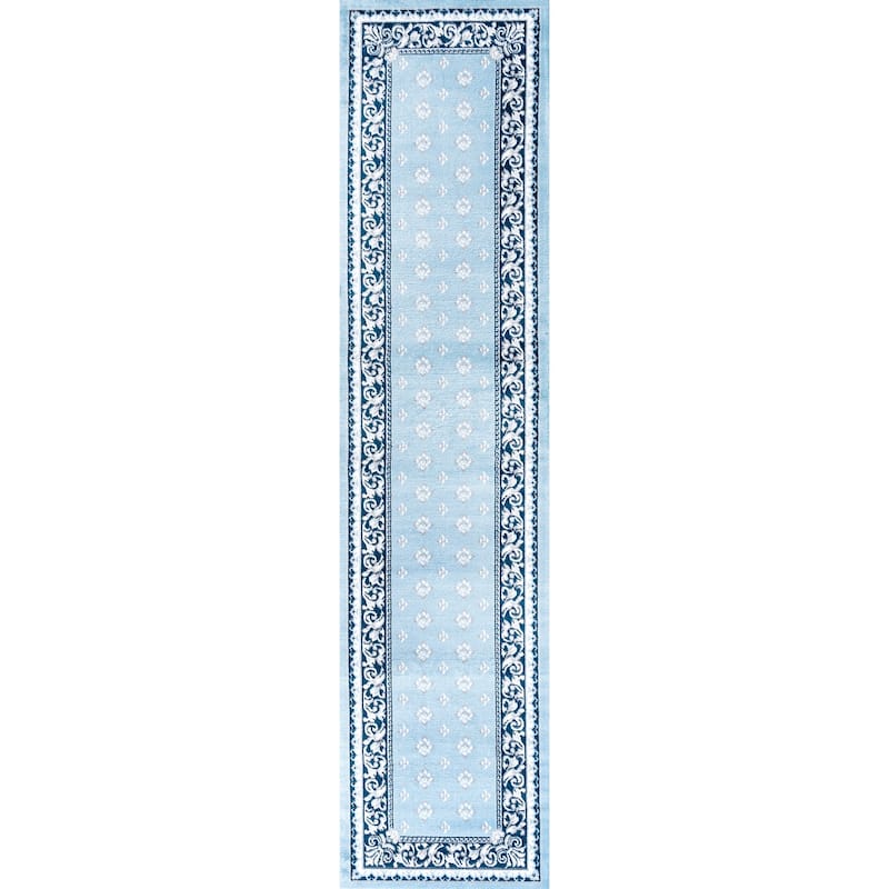 JONATHAN Y Marrakesh French Border Area Rug - 2 X 10 - Blue/Navy