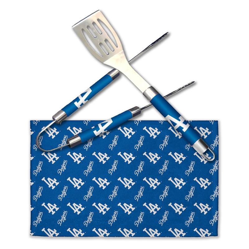 MLB Los Angeles Dodgers 3-Piece BBQ Utensil Set 17.25 6 11 x 18 Inches