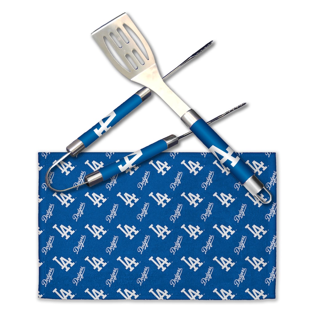 MLB Los Angeles Dodgers 3-Piece BBQ Utensil Set 17.25 6 11 x 18 Inches