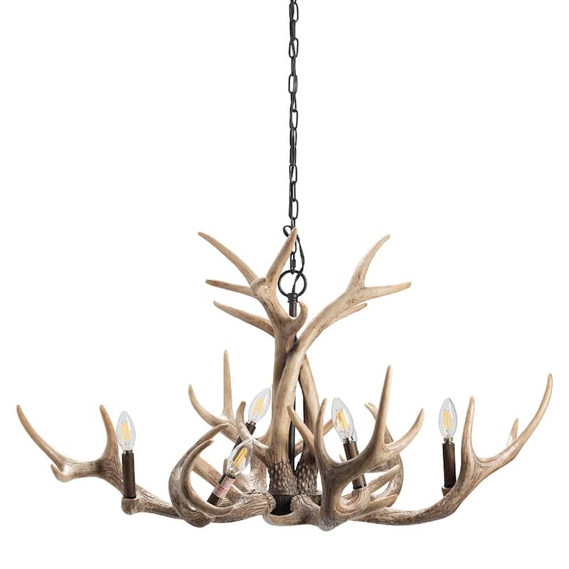 Huxley Antler Chandelier with Six Lights - 36" x 36" x 21"