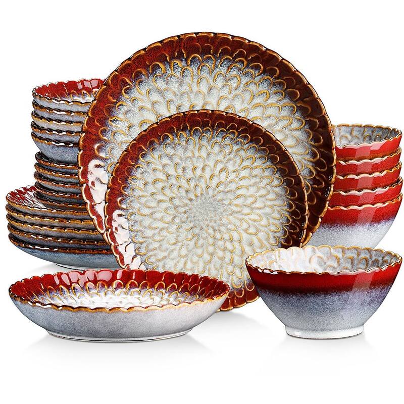 vancasso Chrys Flambed Glaze Stoneware Dinnerware Set