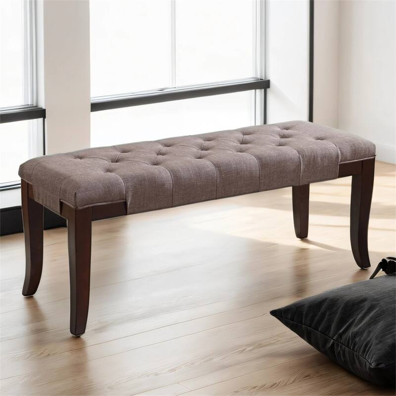 Linon Tufted Bench, Fabric/Faux Leather