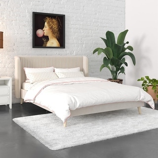 The Novogratz Holly Upholstered Wingback Platform Bed