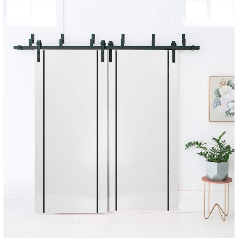 Slab Barn Door Panel 28 x 80 Planum 0016 White Silk with Sturdy Finished