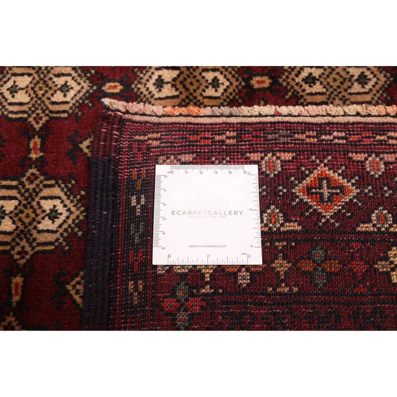 ECARPETGALLERY Hand-knotted Teimani Dark Red Wool Rug - 3'8 x 5'11