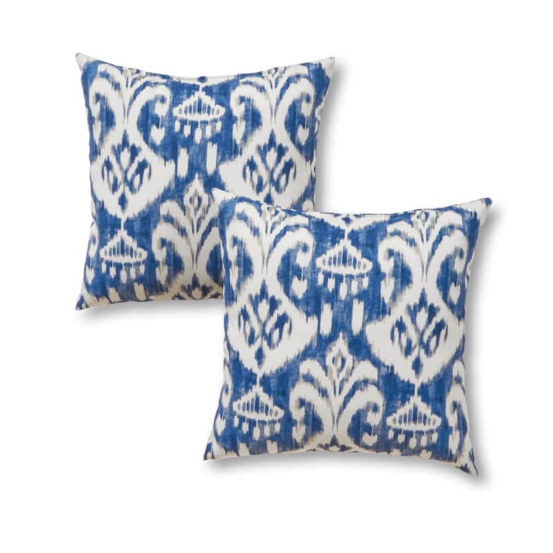 Coastal Ikat 17-inch Outdoor Accent Pillow, (Set of 2) by Greendale Home Fashions