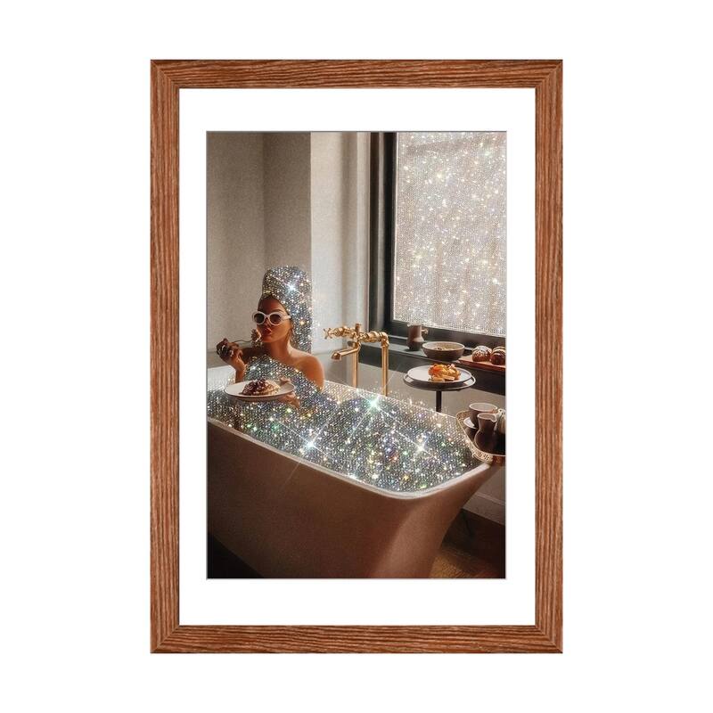 iCanvas "Bath Time" by Yana Potter PFA - Walnut - 24x16x1