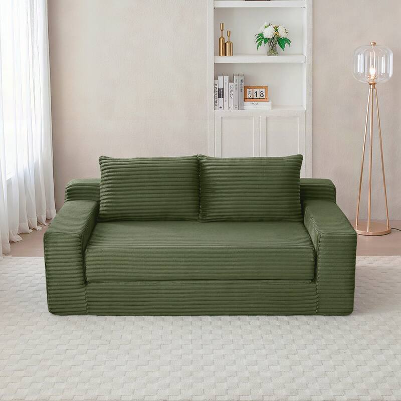 Foam Cloud Loveseat Sofa, 2 in 1 Convertible Folding Couch Bed