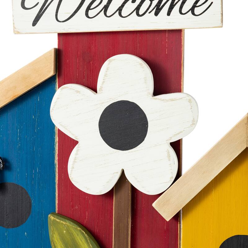 Glitzhome 30"H Detachable Solid Wood Birdhouse Shaped Porch Decor