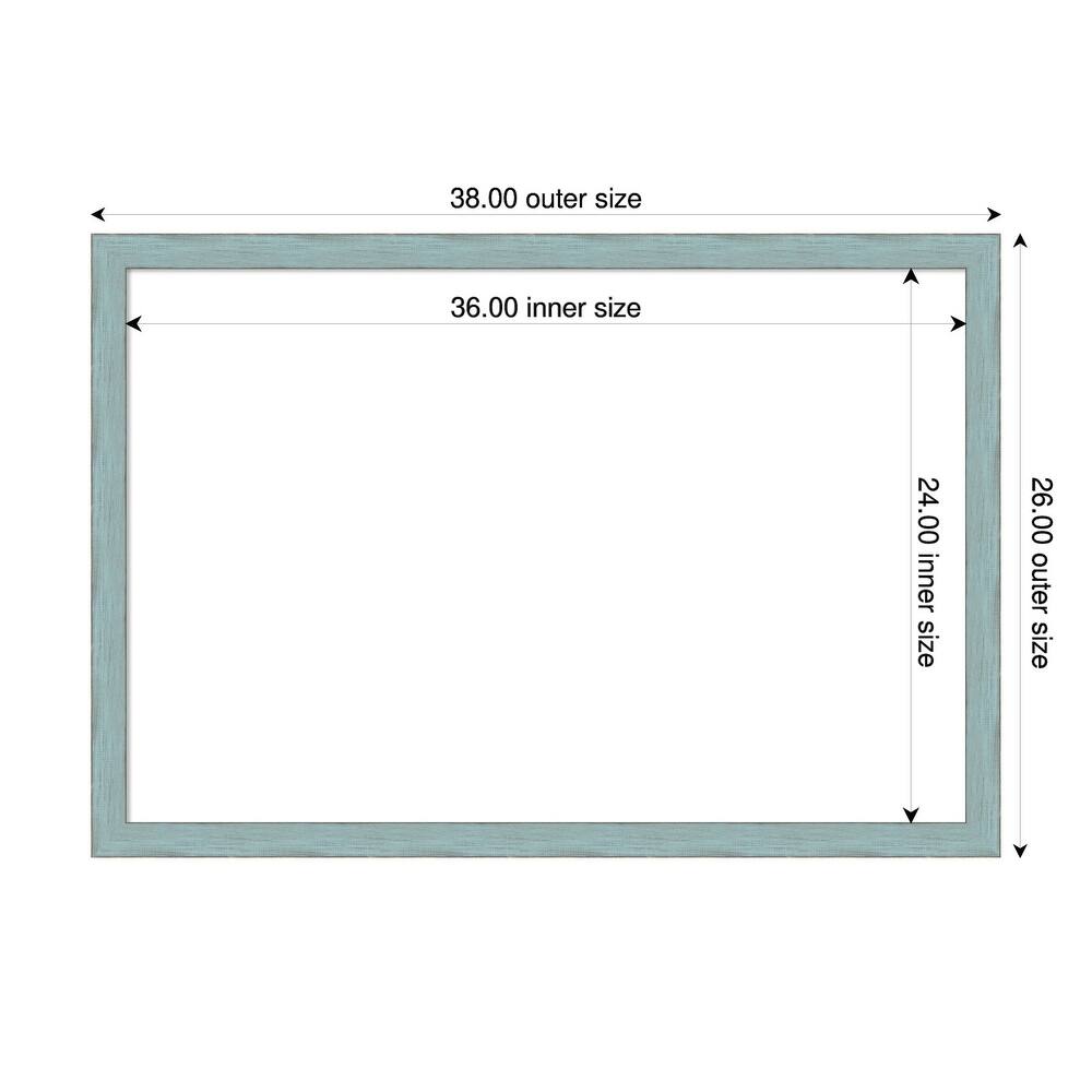 Amanti Art Sky Blue Rustic Framed Dry Erase Magnetic Board