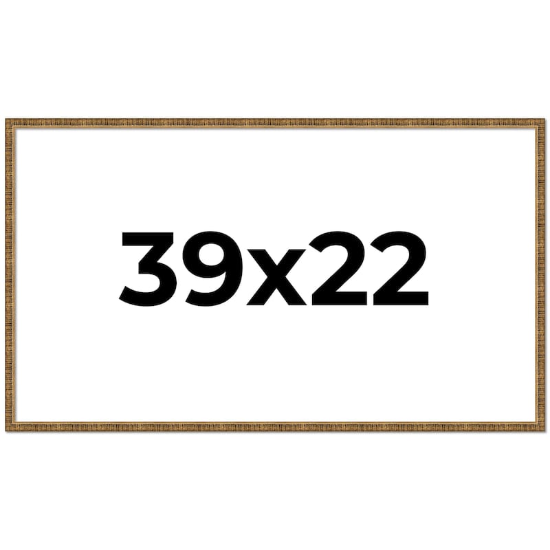39x22 Frame Black Real Wood Picture Frame Kingsley Gold Distressed Photo Frame with UV Acrylic Foam Board Backing &