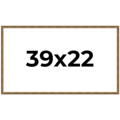 39x22 Frame Black Real Wood Picture Frame Kingsley Gold Distressed Photo Frame with UV Acrylic Foam Board Backing &