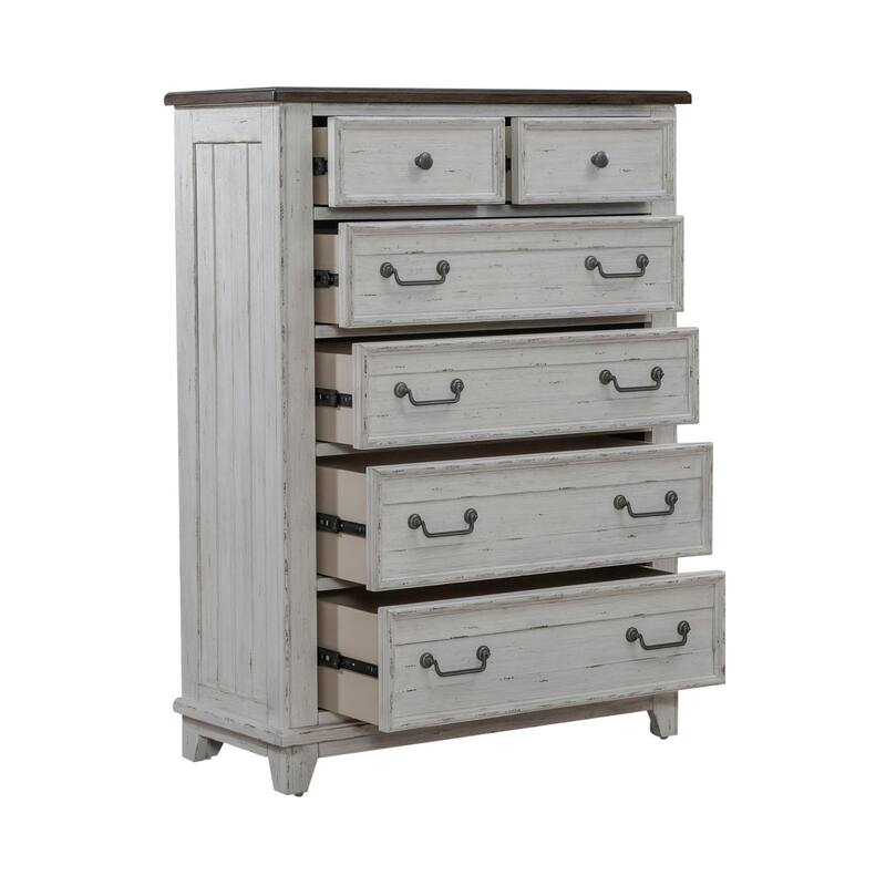 River Place Riverstone White & Tobacco Dresser