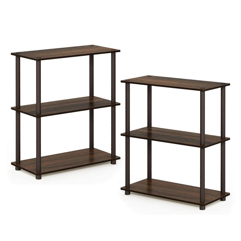 Furinno Turn-N-Tube 3-Tier Compact Multipurpose Shelf Display Rack, Set of 2