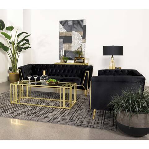 Coaster Furniture Holly Black Upholstered Living Room Set