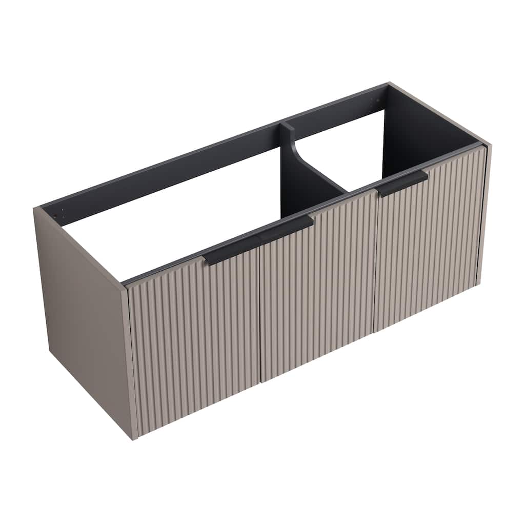 Modern 48 Inch Wall Mounted Bathroom Vanity Base with Soft-Close Doors, Cabinet Only without Sink