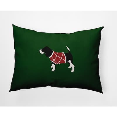 Warmest Wishes Doggie Christmas Decorative Throw Pillow