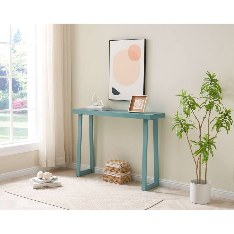 Claude Collection Wood 44" Modern Console Table with Shelf - Teal