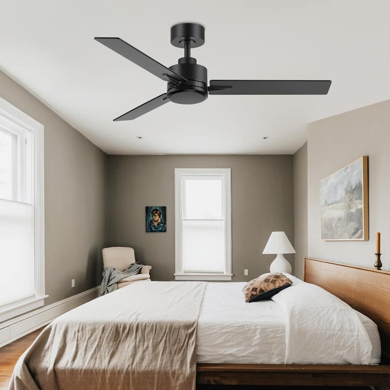 48-in Indoor Black Ceiling Fan with Remote without Light(3-Blade)