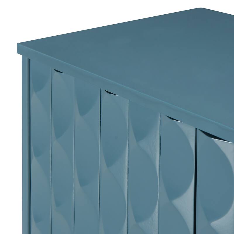 Buffet Cabinet with 4 Convex Pattern Doors, Storage Cabinet with 2 Silver Handle, Sideboard Cabinet with Adjustable Shelves