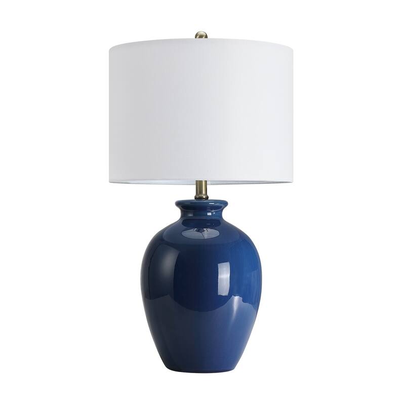 3-Way Ceramic Table Lamp with White Shade - 24.5 in. H