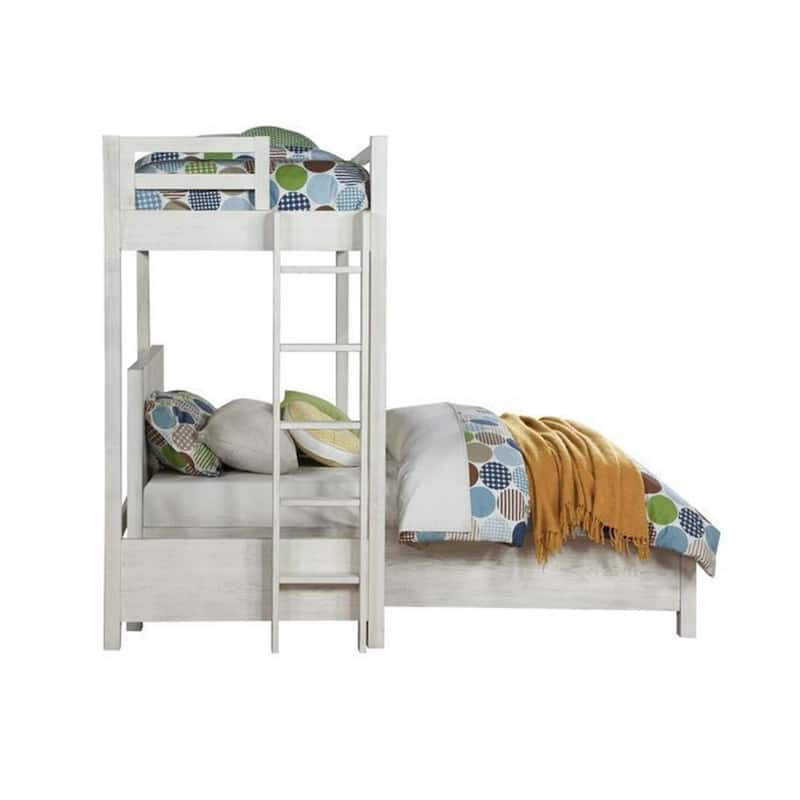 Twin Loft Bed in Weathered White Finish